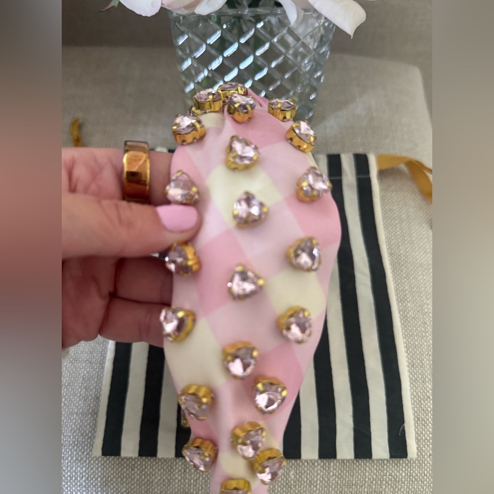 Lele Sadoughi x Stoney Clover Lane Pink Crystal-Embellished Knotted Headband - Picture 3 of 6